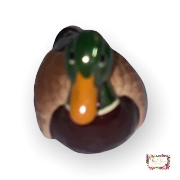 Vintage Miniature Ceramic Porcelain Hand Painted Mallard Duck Figurine - Picture 2 of 14